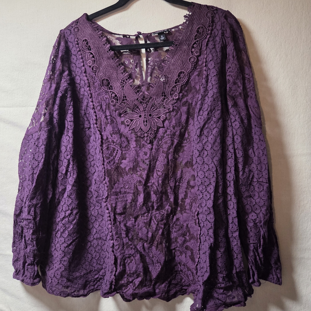 Torrid Deep Purple Lace Blouse